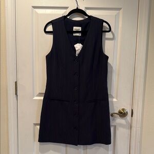ABERCROMBIE & FITCH Women’s Blue Pinstripe Sleeveless Dress NWT